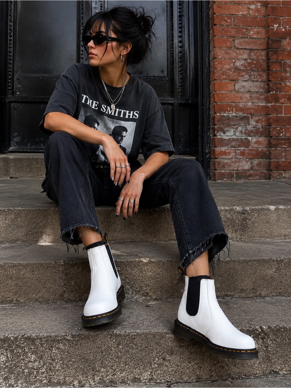 Dr. Martens 2976 Chelsea Boots White Leather Women’s 7 US EU 38